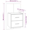 vidaXL Wall-mounted Bedside Cabinet Grey Sonoma