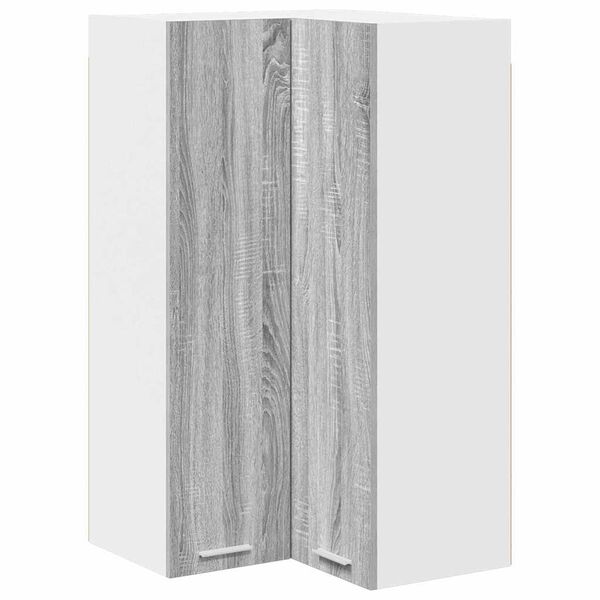vidaXL Hanging Cabinet Grey Sonoma and White 57 x 57 x 100 cm