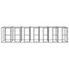 vidaXL Outdoor Dog Kennel Steel with Roof 16.94 m²