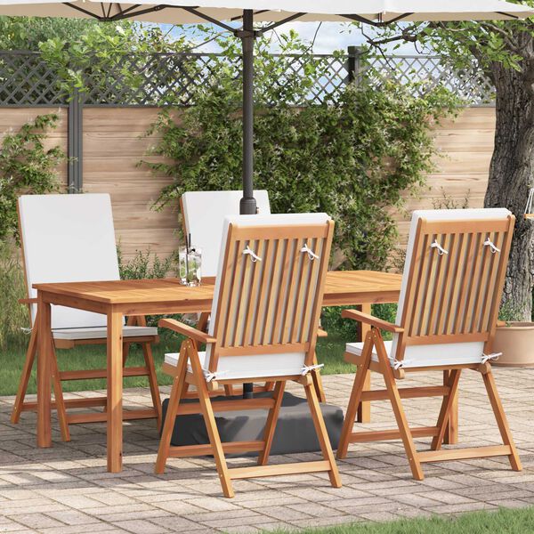 vidaXL Garden Chair 4 pcs Brown 57 x 71.5 x 104cm Solid Teak wood