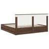vidaXL Bed Frame with Drawer Brown Oak 200 x 200 cm Engineer Wood