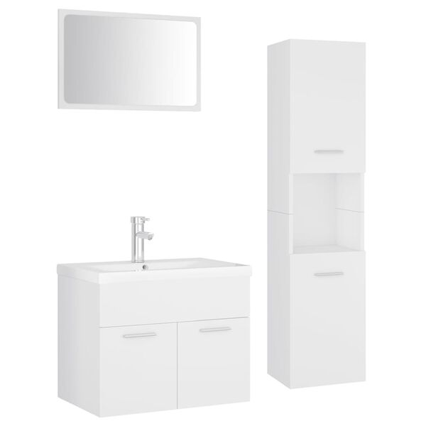 vidaXL Bathroom Furniture Set White Engineered Wood