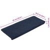vidaXL Stair Mats Self-adhesive 15 pcs 65x24.5x3.5 cm Blue