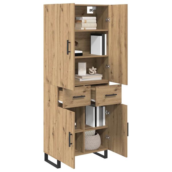 vidaXL Highboard with Drawer 2 pcs Artisan Oak 69.5 x 34 x 180 cm