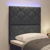 vidaXL LED Headboard with Headboard Dark Grey 80 cm Faux Leather