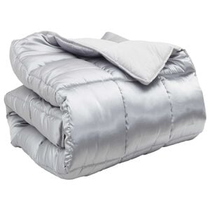 vidaXL Winter Duvet Silver 135 x 200 cm Satin and Microfiber