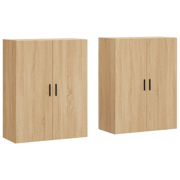 vidaXL Wall Mounted Cabinets 2 pcs Sonoma Oak 69.5x34x90 cm