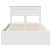 vidaXL Bed Frame with Mattress White 135 x 190 cm Solid Pine Wood