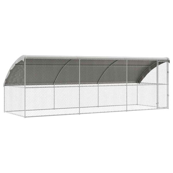 vidaXL Dog Kennel 3 pcs Silver 6 x 2 x 2 m Galvanised steel