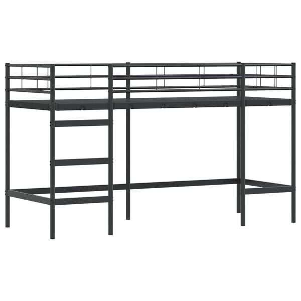 vidaXL Kids'Loft Bed Frame Black 90 x 190 cm Steel