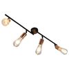 vidaXL 4-way Spot Light with Filament Bulbs 2 W Black and Copper 60 cm E27