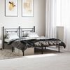 vidaXL Metal Bed Frame without Mattress with Headboard Black 160x200cm