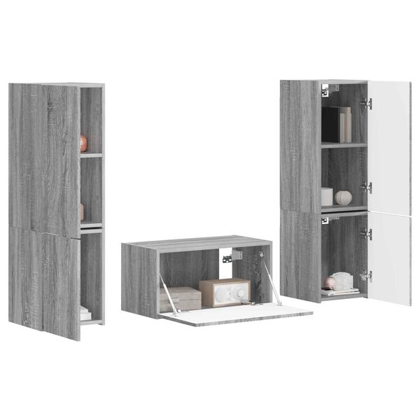 vidaXL TV Cabinet Set 5 pcs Grey Sonoma Engineered Wood