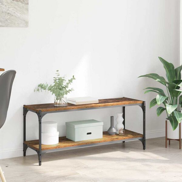 vidaXL TV Cabinet Old Wood 100 x 33 x 41 cm Engineered Wood and Iron