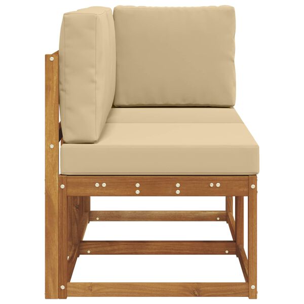 vidaXL Outdoor Middle and Corner Sofa 2 Piece Natural and Beige