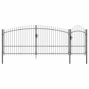 vidaXL Garden Gate Black 150 x 400 cm Steel