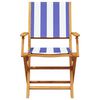 vidaXL Folding Garden Chairs 6 pcs Blue and White Fabric and Solid Wood