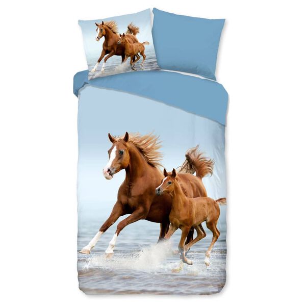 Good Morning Kids Duvet Cover FREE 140x200/220 cm Brown and Blue