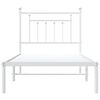 vidaXL Metal Bed Frame without Mattress with Headboard White 90x190cm