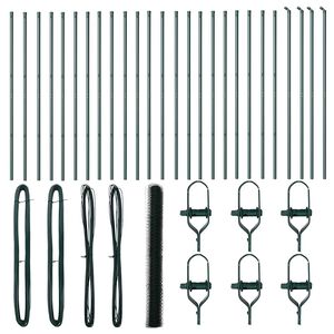 vidaXL Fence Post Green 50 x 1.5 m (36 mm mesh) Steel and PVC