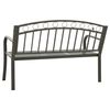 vidaXL Garden Bench with a Table 125 cm Steel Grey