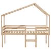 vidaXL High Sleeper Bed without Mattress 90x200 cm Solid Wood Pine