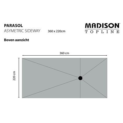 Madison Parasol Asymmetric Sideway 360x220 cm Grey PC15P014