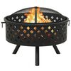 vidaXL Fire Pit with Poker 68 cm XXL Steel