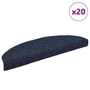 vidaXL Stair Mats Self-adhesive 20 pcs 65x21x4 cm Blue Half Round Large