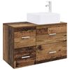 vidaXL Bathroom Furniture Set 2 pcs Old Wood Engineered Wood