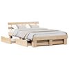vidaXL Bed Frame with Headboard Brown 160 x 200 cm Solid Pine Wood