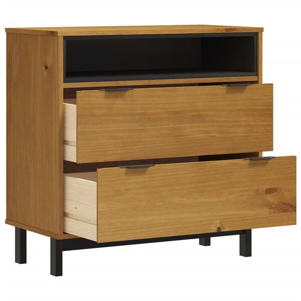 vidaXL Drawer Cabinet FLAM 80x40x80 cm Solid Wood Pine