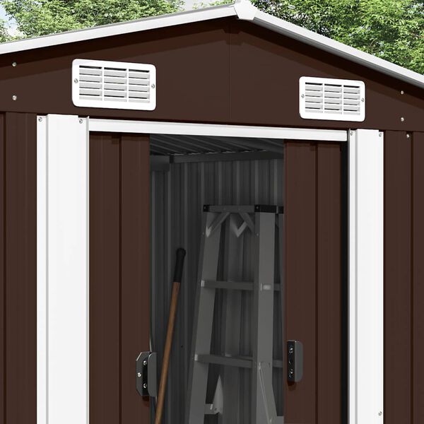 vidaXL Garden Shed 257x392x181 cm Metal Brown
