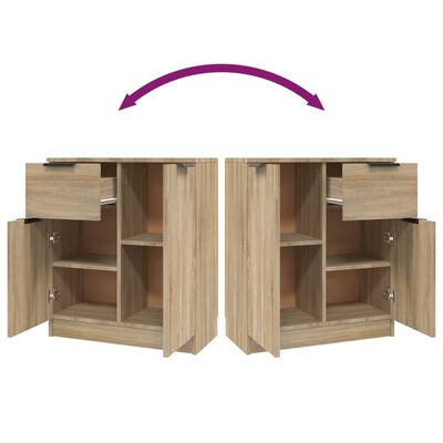 vidaXL Sideboards 2 pcs Sonoma Oak 60x30x70 cm Engineered Wood