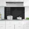 vidaXL Kitchen Backsplash Black 100 x 60 cm Tempered Glass