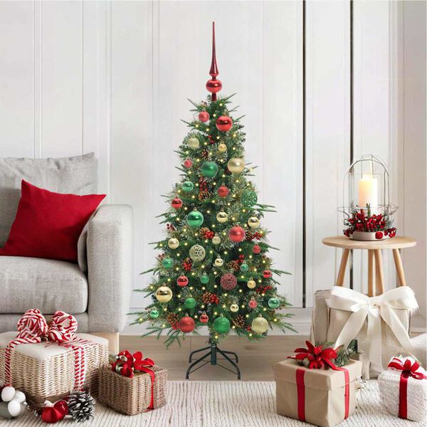 vidaXL Artificial Hinged Christmas Tree Green 120 cm PE and PVC