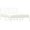 vidaXL Metal Bed Frame without Mattress with Headboard White 140x190cm
