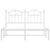 vidaXL Metal Bed Frame without Mattress with Headboard White 135x190cm