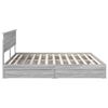 vidaXL Storage Bed Grey Sonoma 200 x 200 cm Engineered Wood