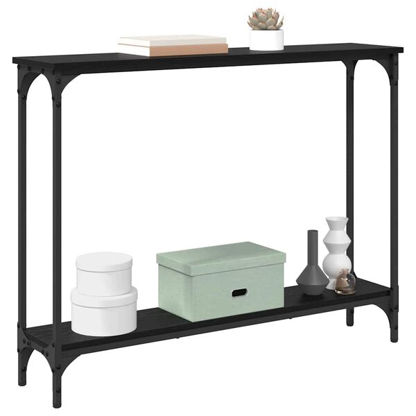 vidaXL Console Table Black Oak 100 x 22.5 x 75 cm Engineered Wood