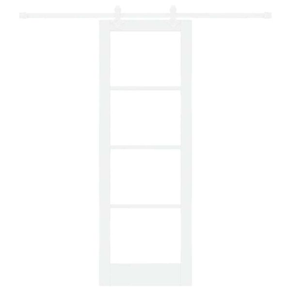 vidaXL Sliding Door White 73.5 x 211 cm Solid Pine Wood and Glass