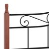 vidaXL Bed Frame without Mattress Black Metal&Solid Oak Wood 200x200 cm