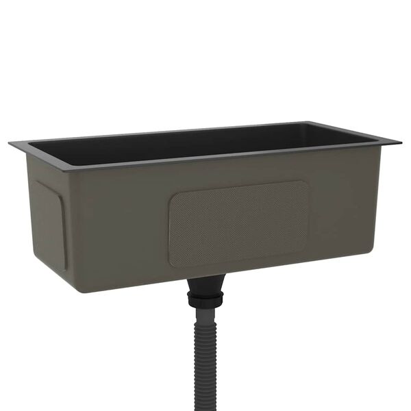 vidaXL Handmade Kitchen Sink Black Stainless Steel