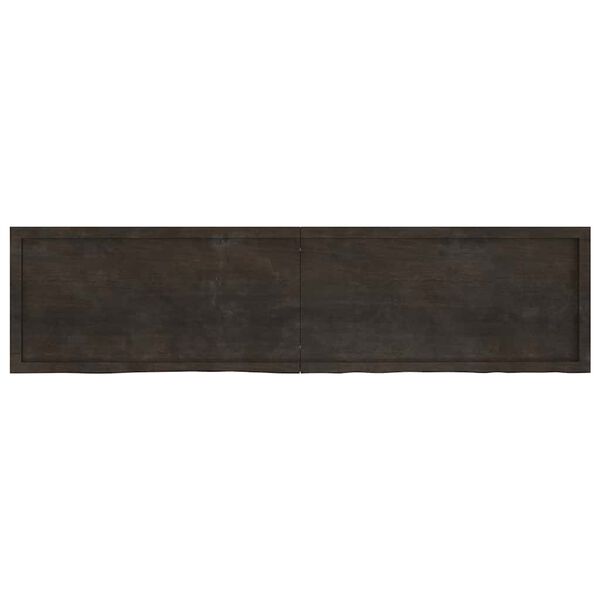 vidaXL Bathroom Countertop Dark Brown 200x50x(2-6) cm Treated Solid Wood