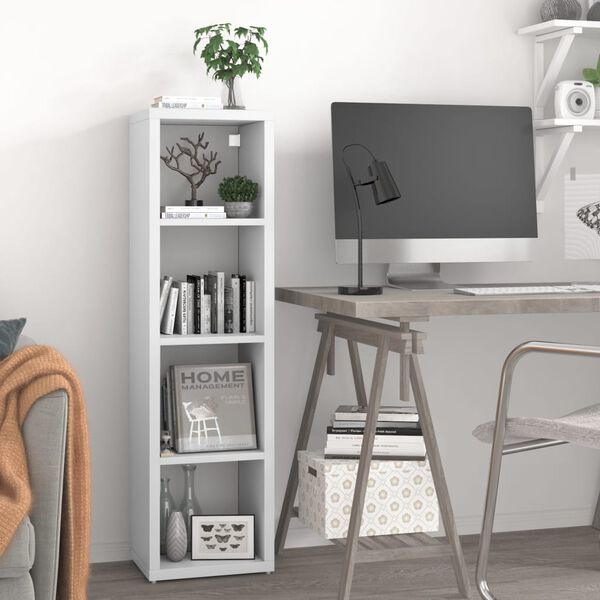 vidaXL Wall Cube Shelf White 37x29.5x134.5 cm MDF