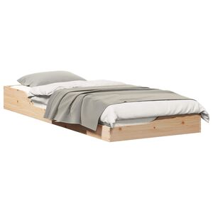vidaXL Bed Frame Brown 100 x 220 cm Solid Pine Wood