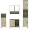 vidaXL 4 Piece Bathroom Furniture Set Sonoma Oak Engineered Wood