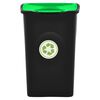 vidaXL Trash Bin with Hinged Lid 50L Black and Green