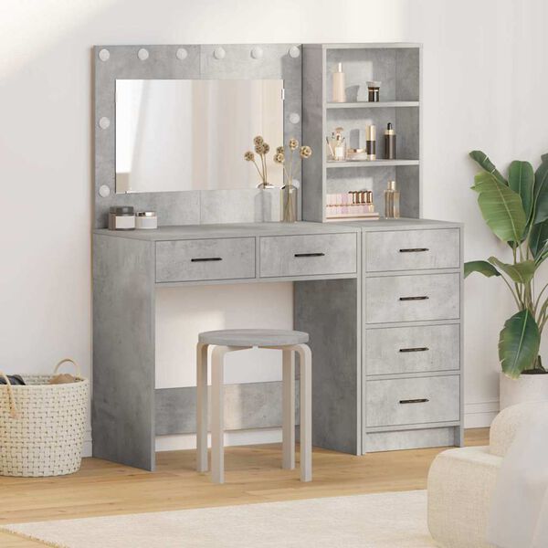 vidaXL Dressing Table Grey 78.5 x 41 x 135 cm Engineered wood