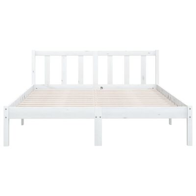 vidaXL Bed Frame White Solid Wood Pine 135x190 cm Double